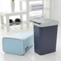 简约手按垃圾桶有盖家用卫生间卧室客厅长方形翻盖带盖厕所弹盖按压式垃圾桶生活日用清洁用品清洁工具