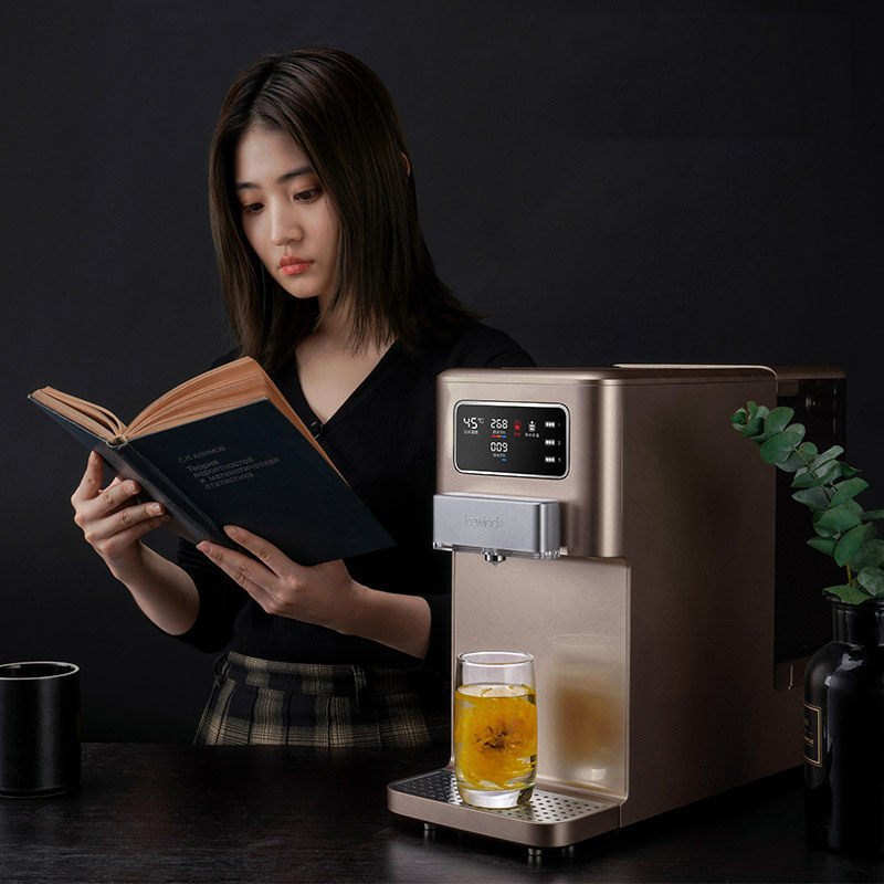 碧云泉/bewinch 净水器家用直饮一体机 净化加热智能净饮机台上式 免安装反渗透 G5浮世金 尊享版 三年套装版