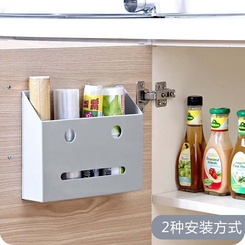 简易壁挂式置物架各种收纳整理架厨房保鲜膜收纳架收纳层架 三维工匠高清大图