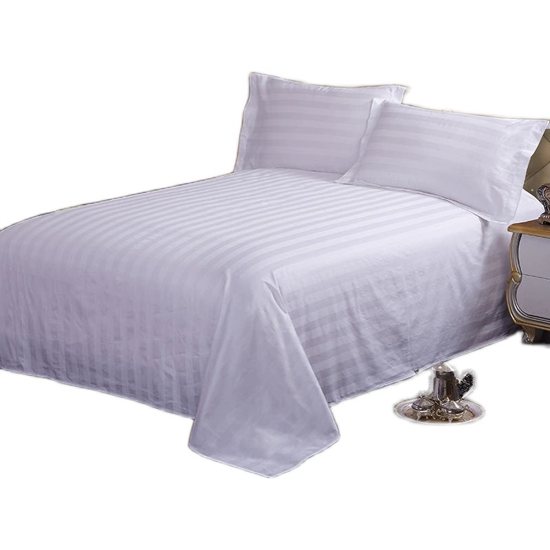 顾享家全棉缎条床单2100*2400mm 条高清大图