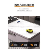 晋舰 岩板茶几客厅茶台烧水壶一体桌家用泡茶台办公室茶桌 1.4米深灰(雪山白岩板)