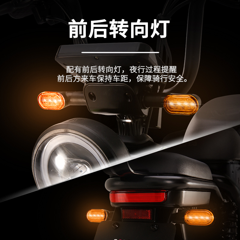 爱玛电动车48V20Ah时尚成人轻便锂电自行车电动车AM350活力橘/黑/亚黑
