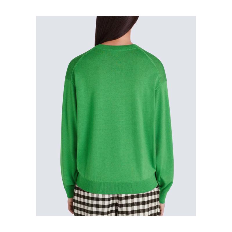 高田贤三(Kenzo)美利奴羊毛针织套衫长袖圆领胸前刺绣休闲舒适百高清大图