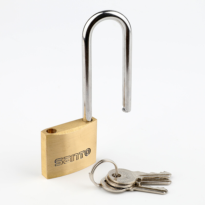 赛拓(santo)砂光长梁铜挂锁 宿舍家用门锁 防盗窗锁 水电表箱锁 抽屉