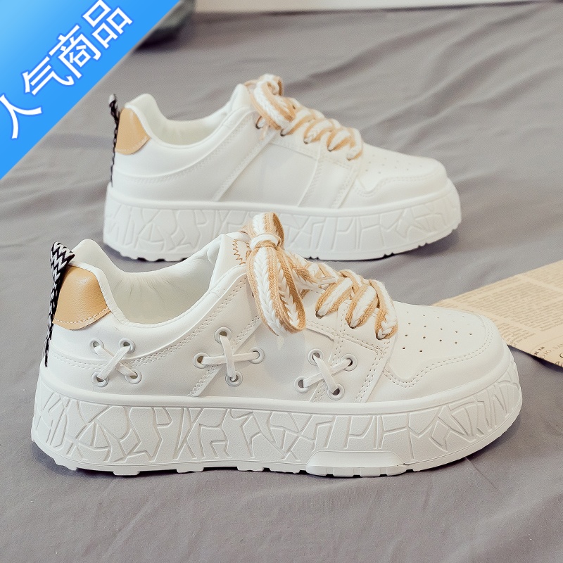 SUNTEK2023年夏季新款百搭小白鞋女运动休闲老爹鞋ins潮板鞋秋季高清大图