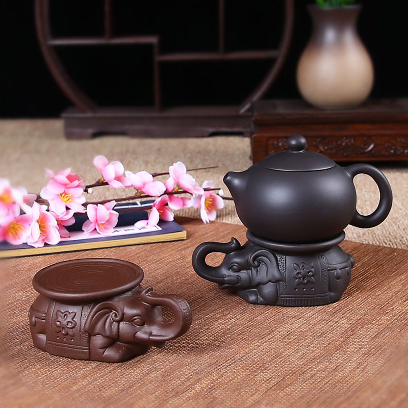 棕色 紫砂壶垫茶托壶承壶托吉祥如意茶壶底座养壶垫功夫茶具配件茶杯垫