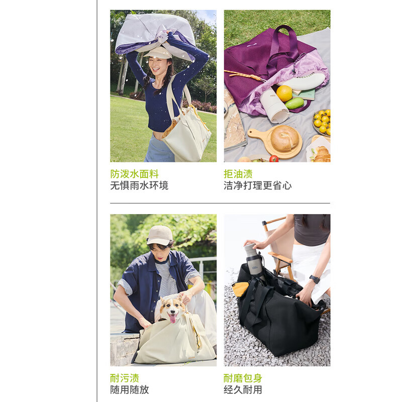 蕉下旅游出行手提包旅行包 轻便扩容单肩包(35L)LC76224 漫暮黑高清大图