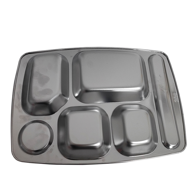 炯毅 餐盘成人分格不锈钢快餐盘食堂餐盘学生餐盒自助打饭盘快餐盘 304不锈钢餐盘 深盘 JY550 个