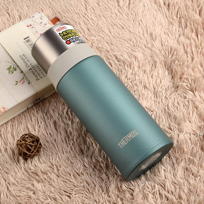膳魔师(THERMOS)进口真空304不锈钢保温杯FFM-351K-SG 绿色350ML商务办公学生男女一杯两用