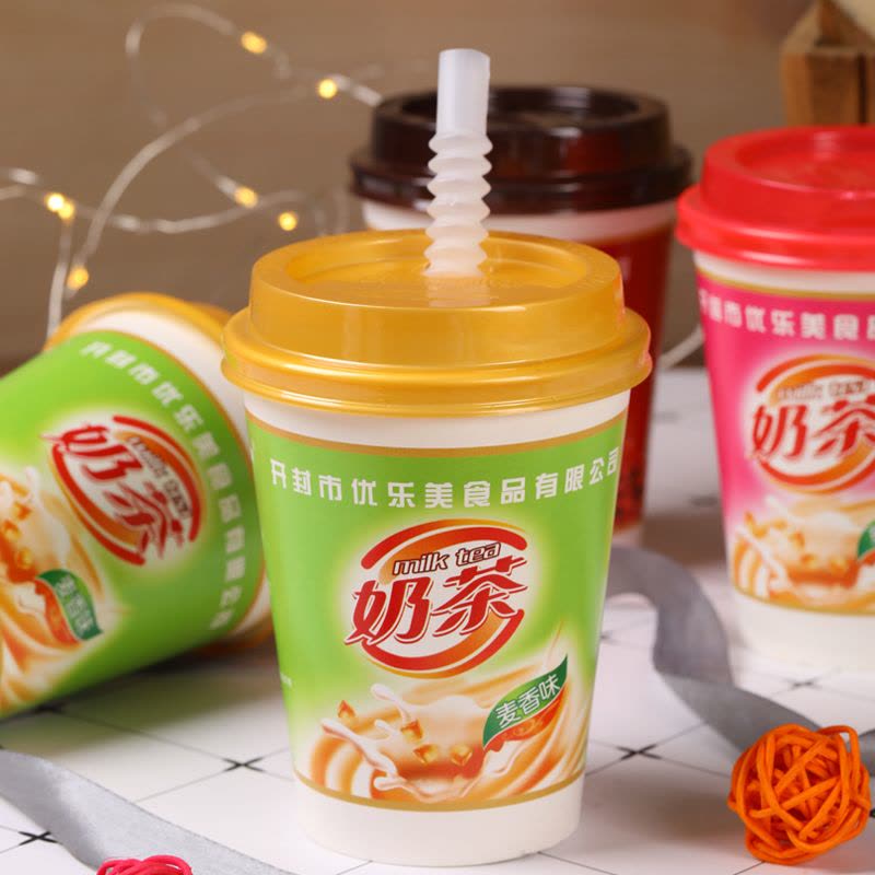 [五种口味可选]慧元康奶茶80g/杯经典原味草莓香芋麦香红豆味速溶冲泡奶茶饮品图片