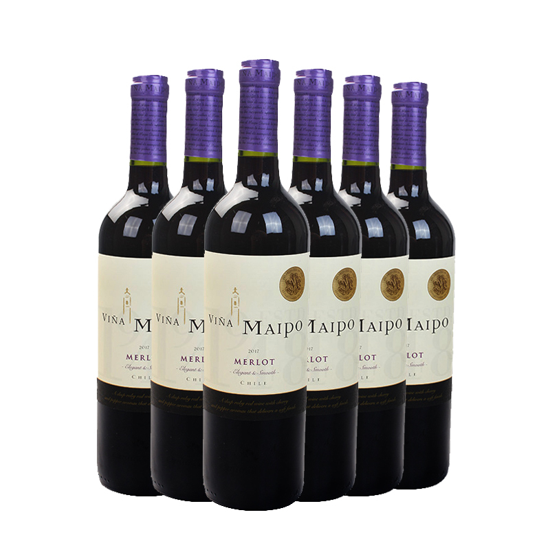 中粮名庄荟智利原瓶进口梦坡1948美乐干红葡萄酒 750mL*6