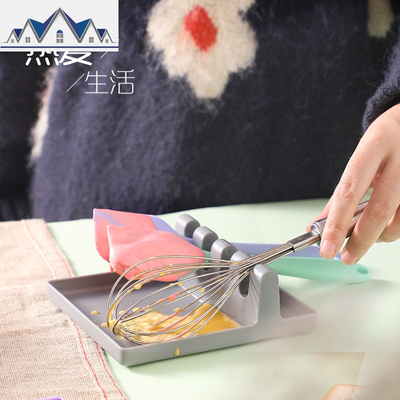 烘焙收纳架锅铲架托汤勺垫筷子刮刀收纳多功能塑料厨房家用置物架 三维工匠高清大图