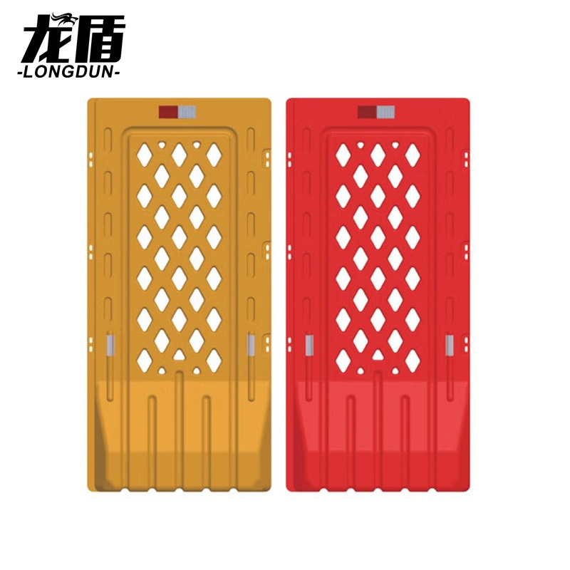 龙盾黄色塑料防撞护栏 注水围挡PE三孔水马隔离墩市政围栏施工组合2000*900mm镂空款11公斤全新料