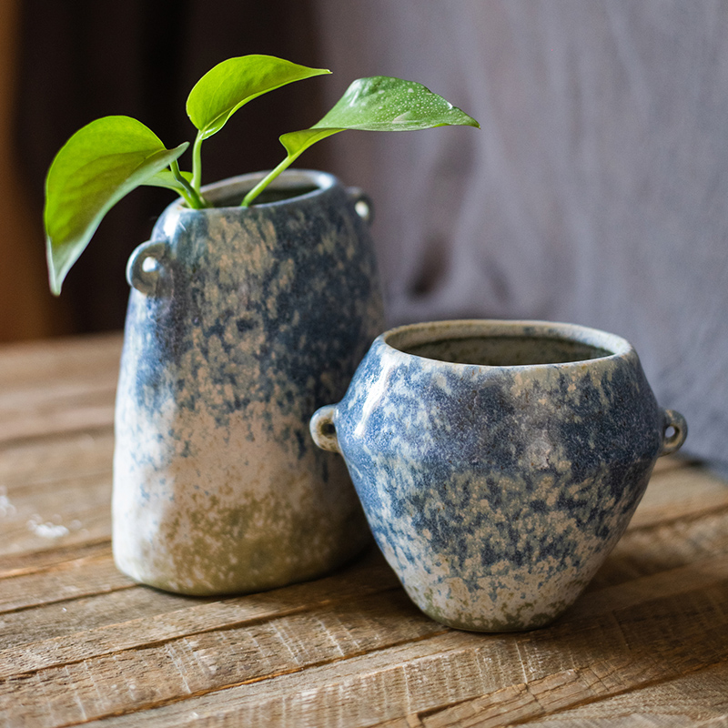 家柏饰(CORATED)飞雪瓶 窑变彩釉陶瓷花瓶花器花盆装饰摆件桌面笔筒收纳艺术 窑变飞雪瓶(B款)高清大图