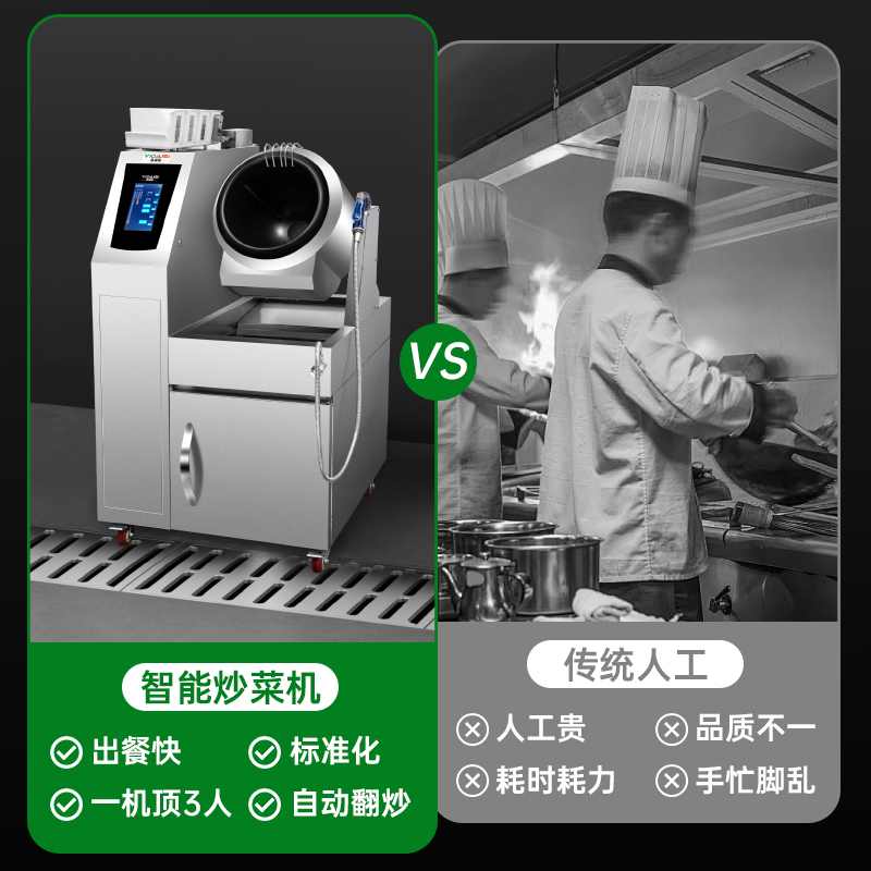 意黛斯(YIDAISI)自动炒菜机商用多功能台式智能语音播报滚筒炒菜机器人投料喷料触屏款 YDS-GQ30T高清大图