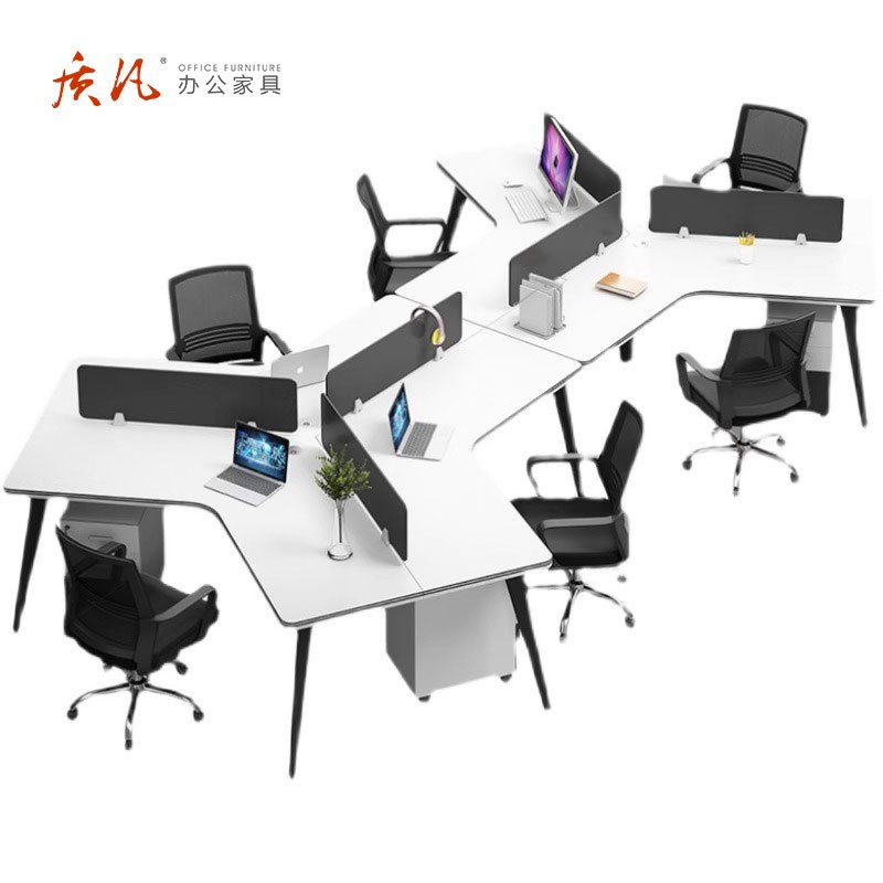 质凡 异形员工办公桌卡位桌组合