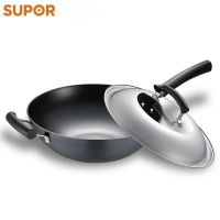 苏泊尔(SUPOR)炒锅 铸铁生铁不易生锈家用无涂层饭店用炒菜锅锅具 燃气电磁炉适用 锅口直径34cm FC34Z3