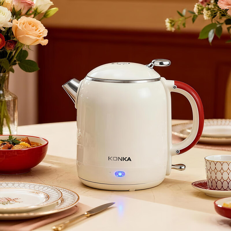 康佳电热水壶1L简约竖纹方便快捷KDSH-1070-M高清大图