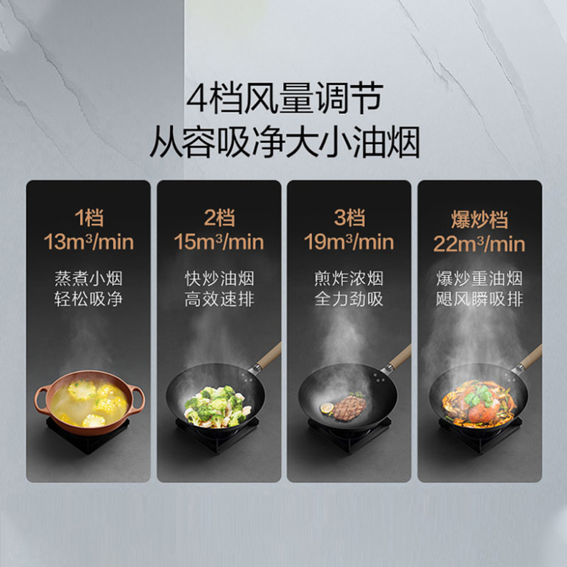 华帝(vatti)22m³大吸力烟灶套餐侧吸天然气抽油烟机灶具套餐易洁安全5.0kW大火燃气灶具i11169+71B