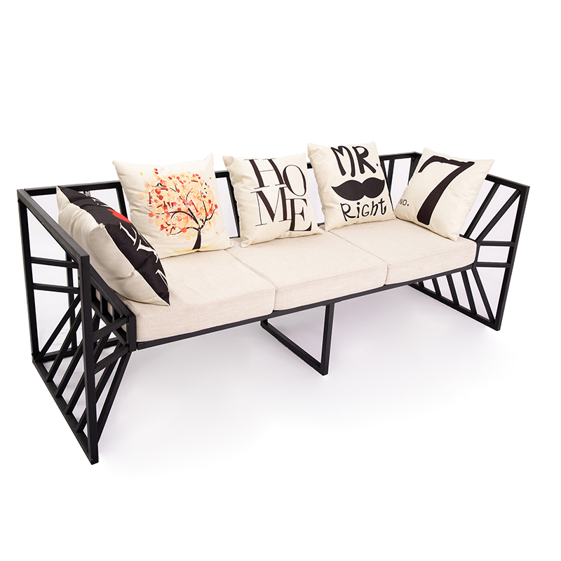 迈菲诗装店小沙发店铺用北欧铁艺沙发简约现代工业风铁架沙发美发店