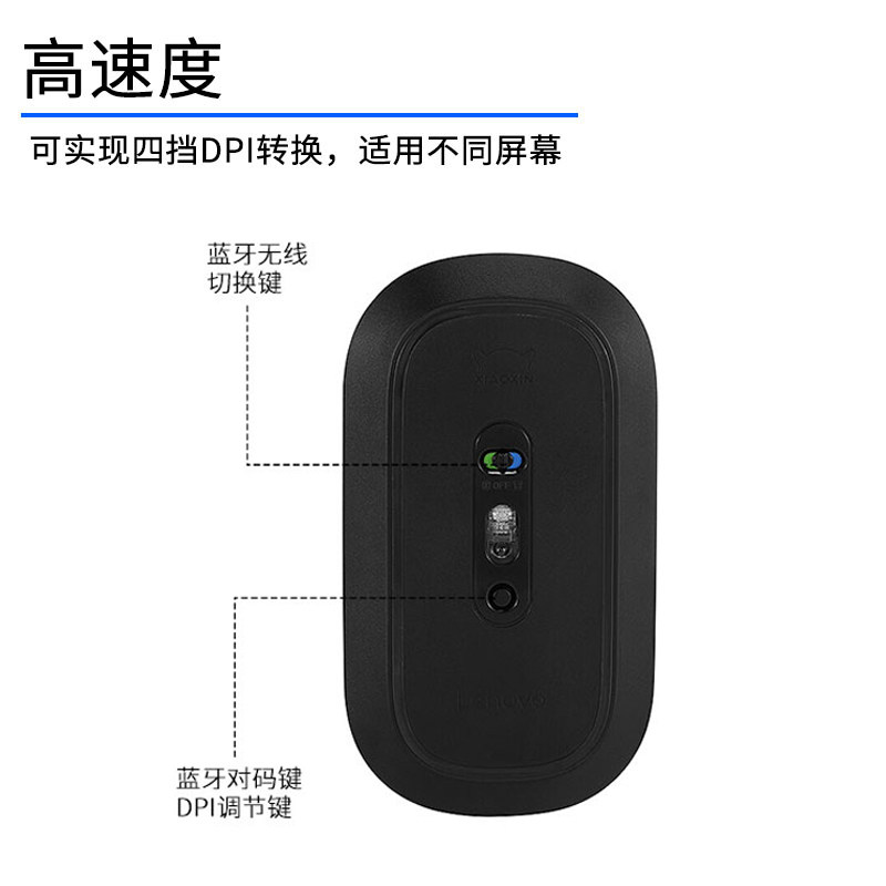 联想(Lenovo)小新Air2无线蓝牙鼠标双模 办公笔记本电脑台式机通用人体工学 超薄便携商务游戏家用 金属上盖 蓝光高清大图