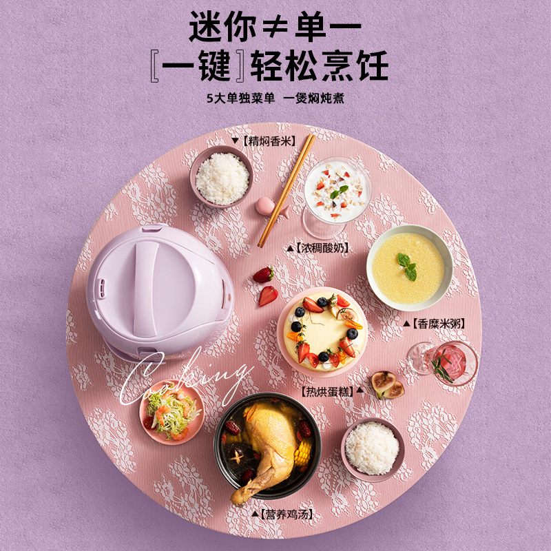 长虹(CHANGHONG)电饭煲 紫色 迷你电饭锅小型煮面锅2L 不粘锅 宿舍1-2-3人 FB20-J24