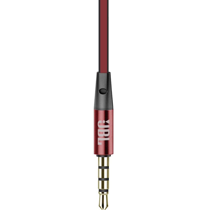 JBL T180A 立体声入耳式耳机 重低音耳麦线控立体声手机通用男女运动耳塞 红色