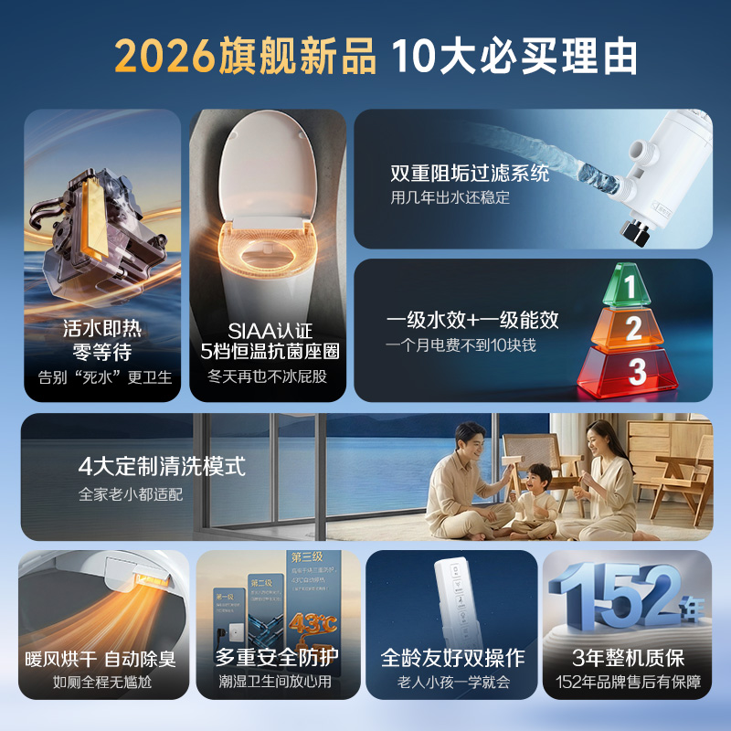 AO史密斯智能马桶盖 AZF1001-Y03高清大图