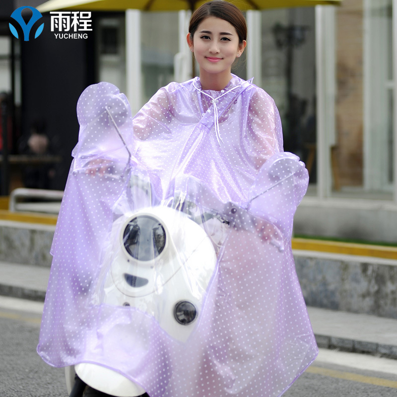 雨程雨衣电瓶车成人电动车单人透明摩托车男女士骑行雨披加大加厚