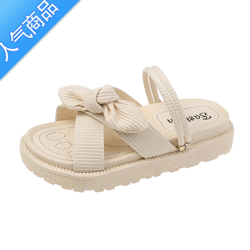 SUNTEK两穿凉鞋女夏外穿2023年新款ins潮配裙子厚底仙女风罗马沙滩拖穿高清大图