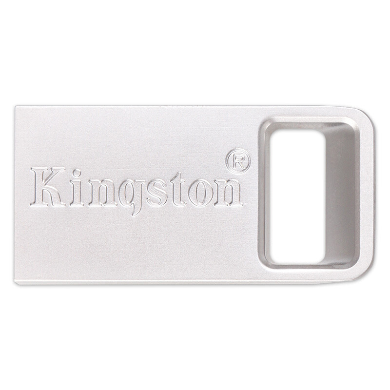 金士顿(Kingston)U盘 DTMC3 USB3.1 迷你型车载U盘银色金属 便携环扣 读速100MB/s 16GB