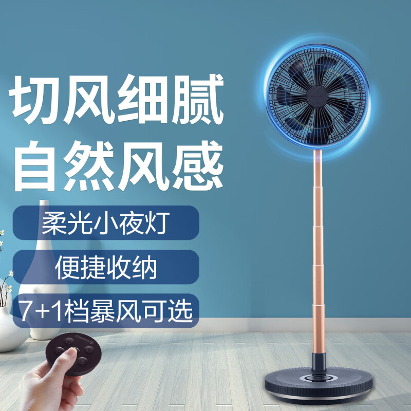艾美特(Airmate)折叠充电扇家用便携收纳落地扇遥控充电台式立式折叠电风扇CM-RD24-1