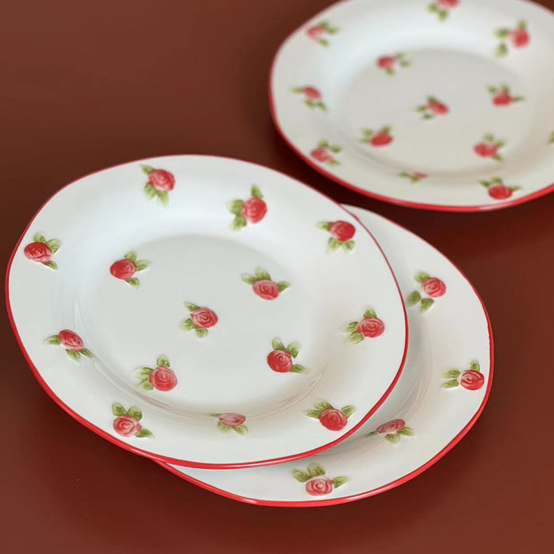 梵澜狸浮雕玫瑰餐盘TA88 个高清大图