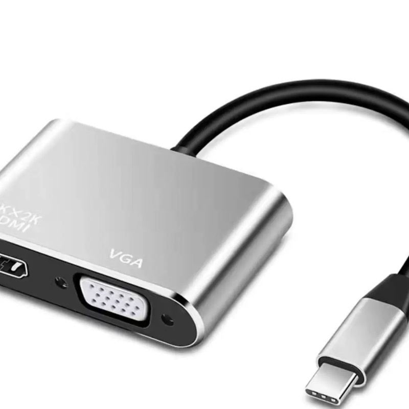 蓝色军团 二合一HUB集线器VGA+HDMI高清分线器 浅灰色