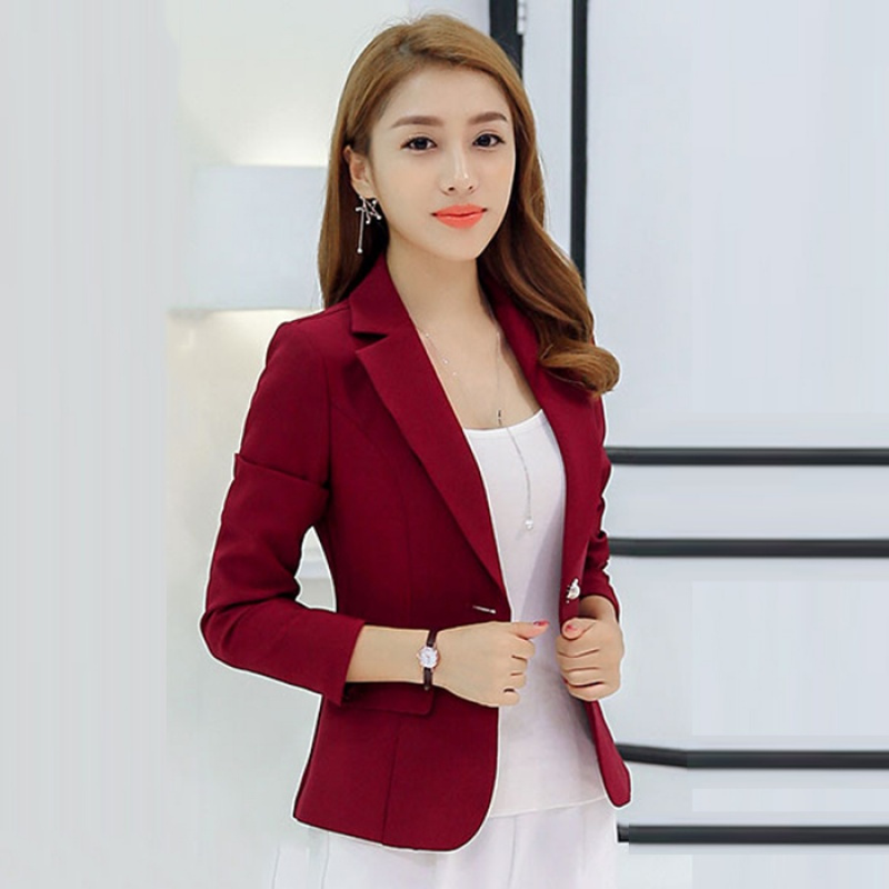 春秋新款外套女装韩版修身短款西服西装上衣工装工作服职业装 衫伊格