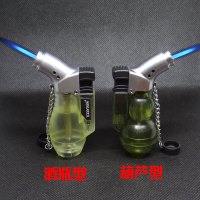 创意透明直冲充气打火机防风点烟器个性高温雪茄打火机艾灸小焊枪