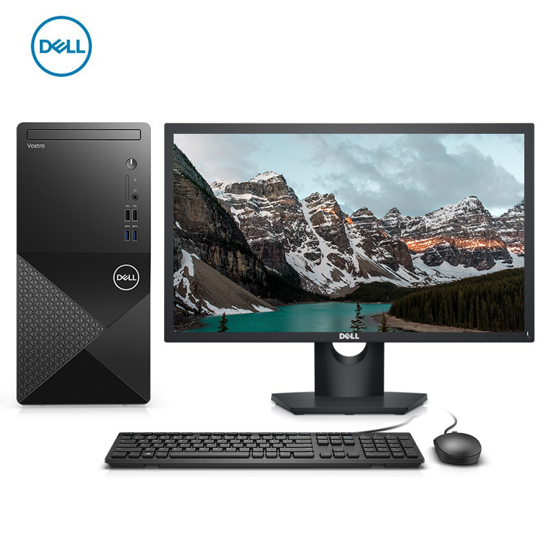 戴尔(DELL)成就3000系列 台式电脑整机全套 19.5英寸屏 定制(i3-10100 8GB 1TB+128GB 集显)商用办公 家用娱乐 网课学习