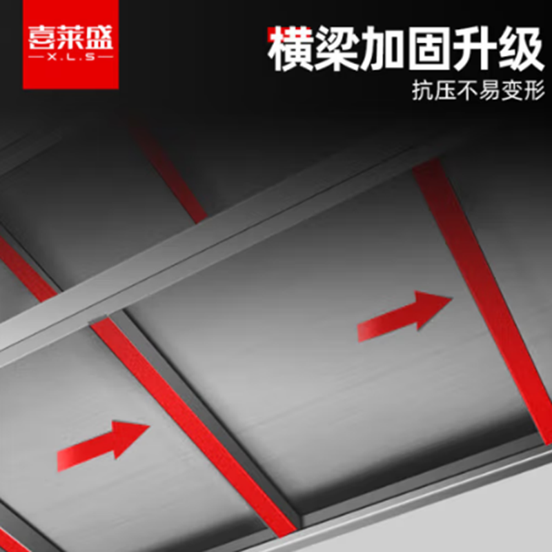 喜莱盛 商用简易工作台不锈钢 1.5米三层台面立架