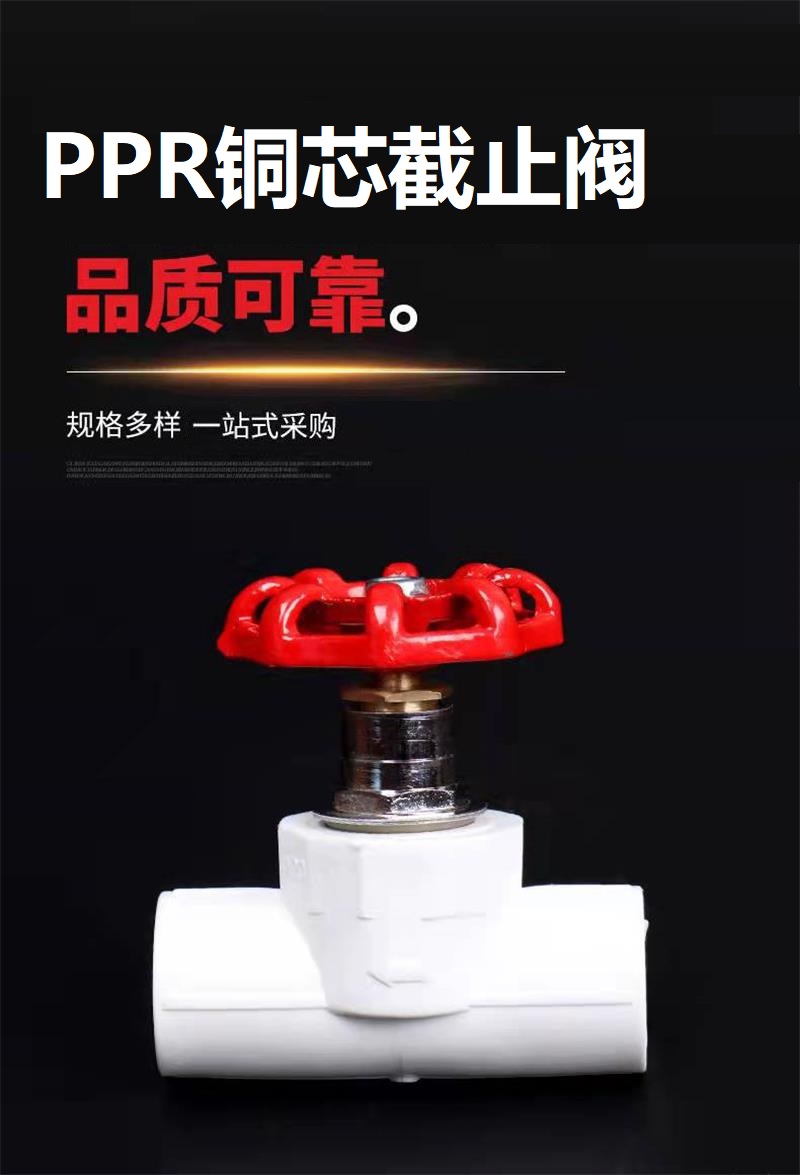 盛京联硕PPR截止阀 国标PPR升降截止阀铜芯截止阀 PPR25mm (6分)铜芯 个