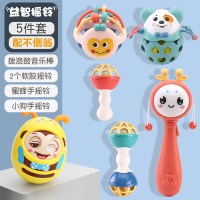 摇鼓拨浪鼓婴儿玩具宝宝1岁可啃咬儿0-3-6-12个月带音乐8 拨浪鼓+软胶摇铃4件套+牙胶不倒翁