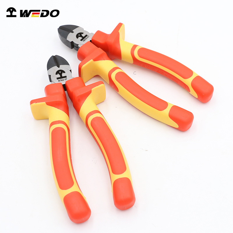 维度(WEDO)IN503-06 绝缘注塑德式斜口钳 6寸(150mm)VDE1000V 绝缘斜嘴钳 偏口剪钳高清大图