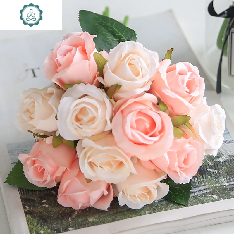 假花玫瑰花绢花仿真花客厅室内餐桌花瓶装饰干花花束摆件摆设花艺封后