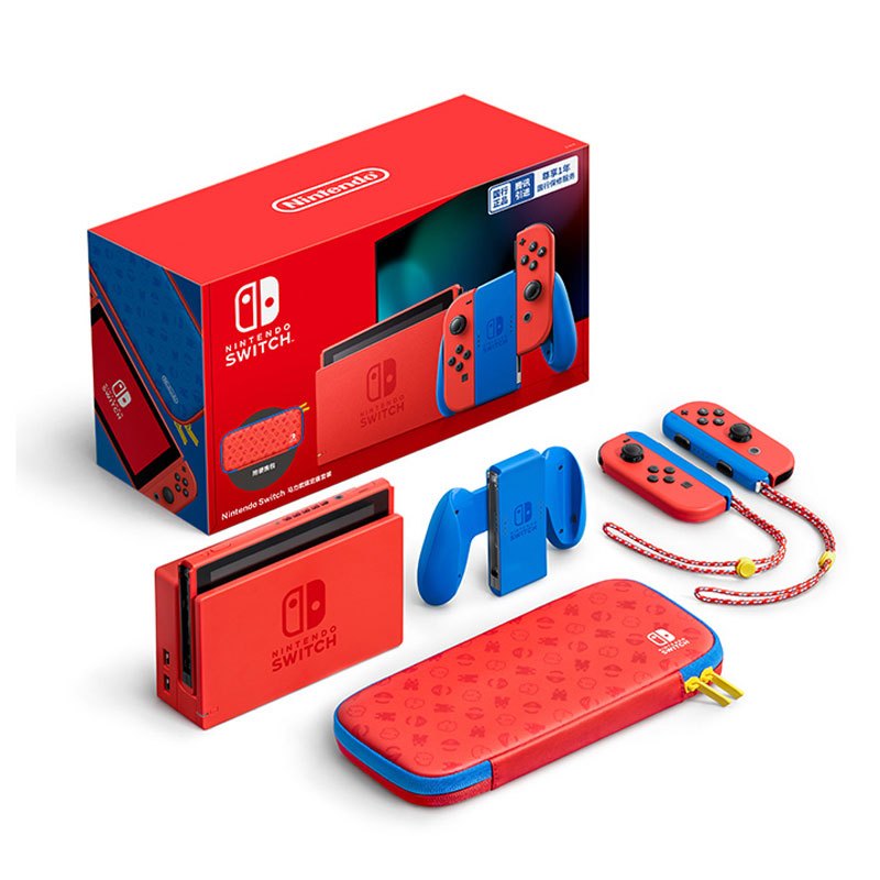 任天堂switch马力欧限定款游戏机ns国行续航增强版体感跳舞健身环大冒险游戏机掌机