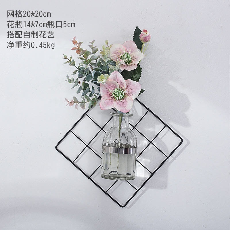 创意墙壁装饰挂件墙面卧室房间的小饰品墙上壁挂花艺室内装修墙饰 三维工匠 网格自制花艺套装2壁饰