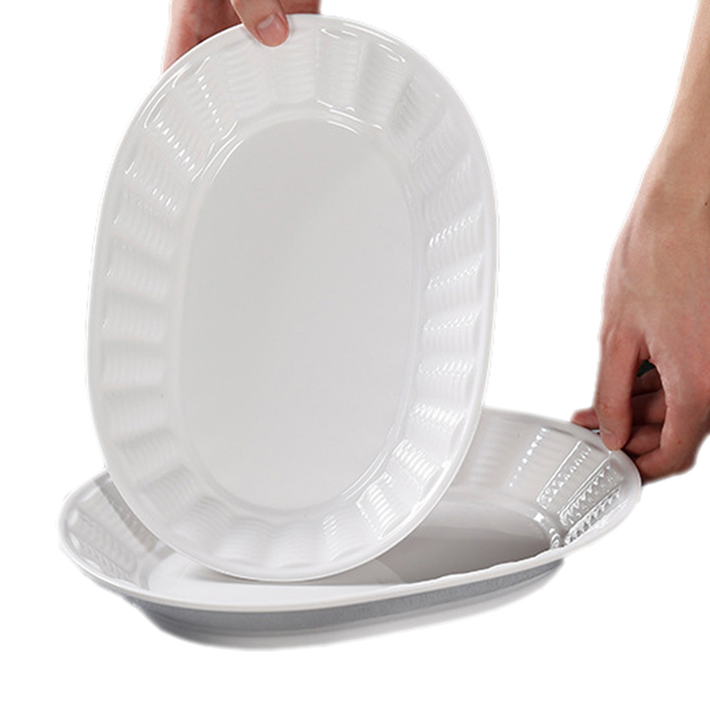 橙亿鸿 密胺仿瓷椭圆深盘 饭盘 11英寸/个高清大图