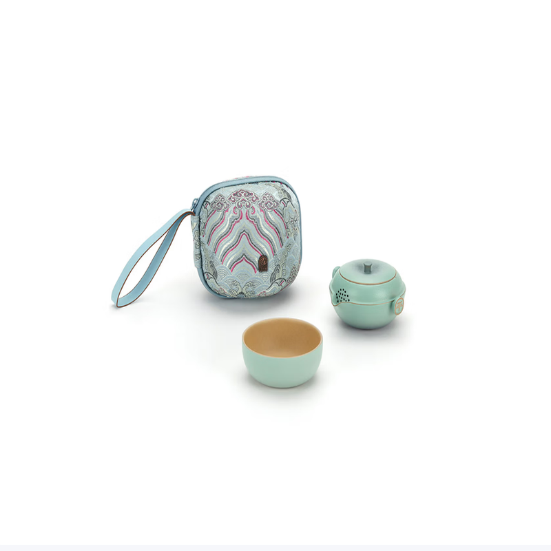 万仟堂茶具高档 旅行茶具 便携功夫茶具套装 水果快客杯 平安客 送礼高清大图