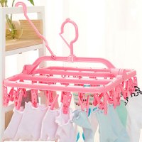 家用圆盘多夹子折叠晾衣架内衣袜子宝宝晾晒架婴儿塑料衣挂儿童生活日用家庭清洁洗晒用品衣架