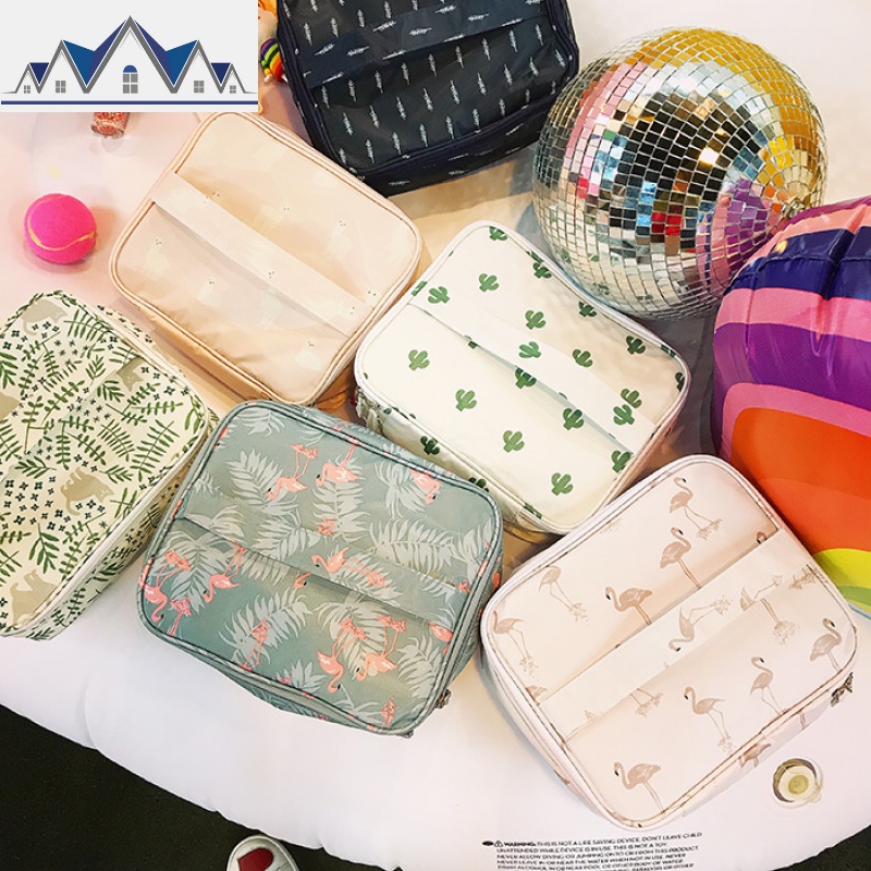 韩版分格洗漱包便携化妆包女可爱日系多隔层化妆品收纳包网红ins 三维工匠高清大图