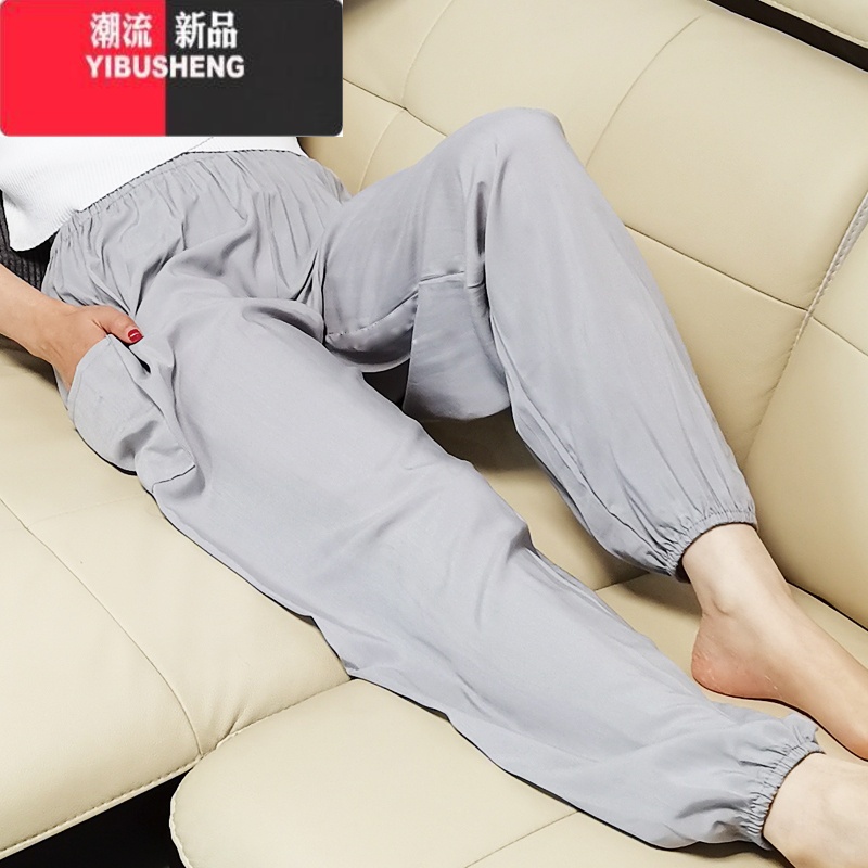 YIBUSHENG春季睡裤女棉绸裤绵绸裤长裤单裤休闲裤家居裤人造棉空调月子裤高清大图