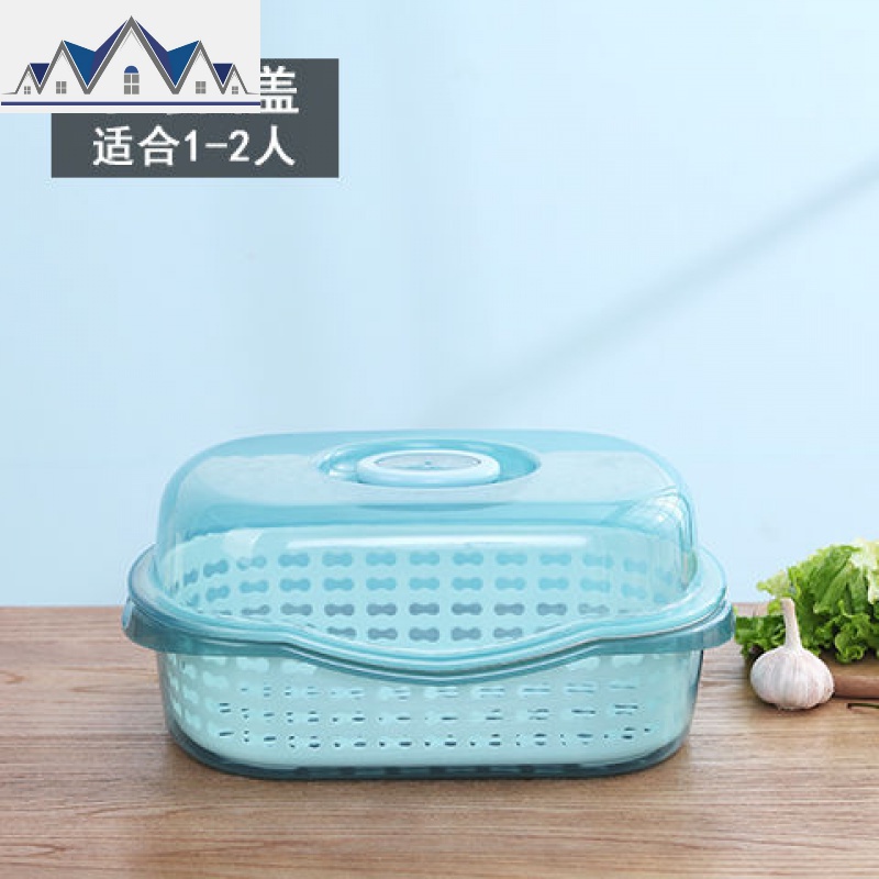 厨房防尘塑料碗柜带盖沥水架装碗筷收纳盒放碗厨房收纳箱置物架子 三维工匠高清大图